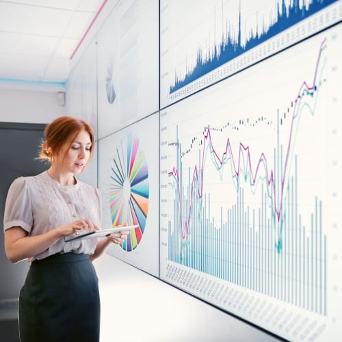 Business person reporting on data.