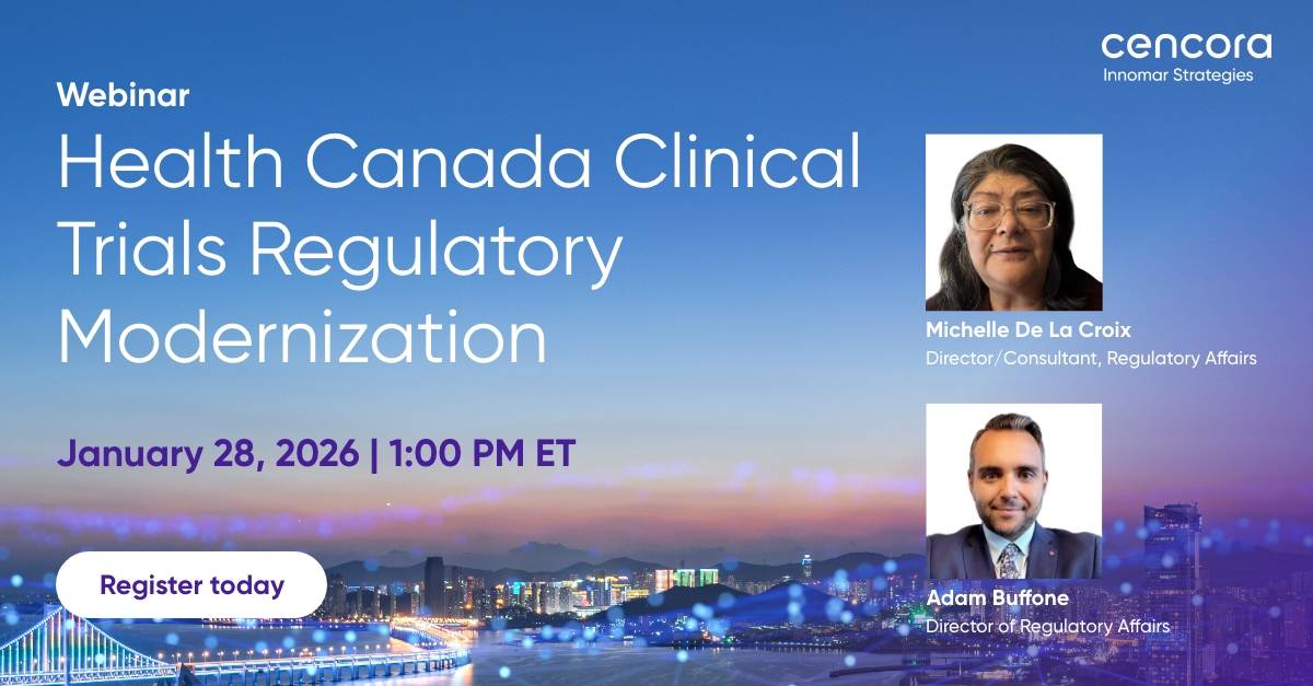Graphic promoting a January 28, 2026 webinar about Clinical Trials in Canada.